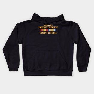 Combat Veteran w Opn Inherent Resolve (OIR) SVC Bar  w Txt X 300 Kids Hoodie